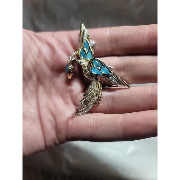 Authentic Vintage Marcel Boucher Phoenix Bird of Paradise Embedded Opal Brooch - Picture 13 of 14